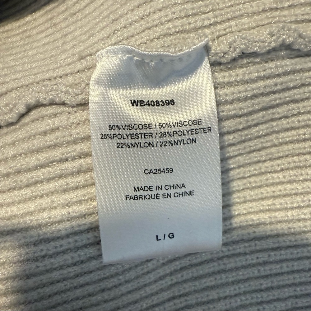 BB DAKOTA Light Grey Soft Knit Sweater Dress Plush High Neck Long Sleeve Large - Picture 15 of 15